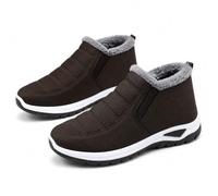 Bottes d'hiver pour homme avec doublure en polaire, chaussures de marche légères et imperméables pour homme, semelle épaisse avec soutien, doublure douce, élastique, café, 39 EU