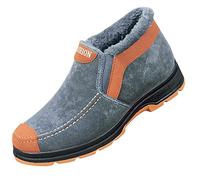 Bottes d'hiver pour homme - Chaudes - Résistantes à l'eau - Large largeur - Doublure en fourrure - Antidérapantes - Chaudes - Imperméables - Bottes de neige décontractées pour la randonnée, gris, 39
