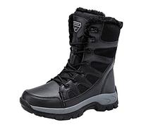 Bottes d'hiver pour homme doublées en cuir - Bottes hautes à lacets | Baskets pour homme 43 résistantes à l'usure à lacets Bottes d'hiver Pointure 40-45