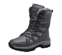 Bottes d'hiver pour homme doublées en cuir - Bottes hautes à lacets | Baskets pour homme 43 résistantes à l'usure à lacets Bottes d'hiver Pointure 40-45