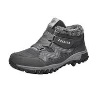 Bottes d'hiver pour homme - En peluche chaude - Grande taille - Semelle épaisse - Pour homme - Bottes de neige - En coton - Chaussures de sport, gris, 42 EU