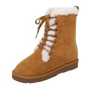 Bottes d'hiver pour homme et femme - Bottes d'hiver chaudes doublées - Bottes d'hiver élégantes en cuir - Bottes de neige imperméables - Bottes d'hiver pour l'extérieur, bronze, 40 EU
