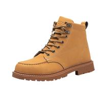 Bottes d'hiver pour homme et garçon - Bottes de neige antidérapantes à tige courte - Bottes de travail - Bottes à lacets - Bottes de randonnée imperméables - Chaussures de sécurité, jaune, 40 EU