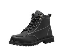 Bottes d'hiver pour homme et garçon - Bottes de neige antidérapantes à tige courte - Bottes de travail - Bottes à lacets - Bottes de randonnée imperméables - Chaussures de sécurité, Noir , 38 EU