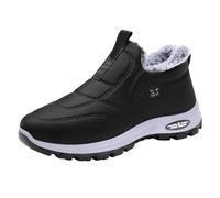 Bottes d'hiver pour hommes - Bottines d'hiver doublées en mousse à mémoire de forme - Fond épais - Bottes de neige imperméables à tige courte - Bottes d'hiver extra larges - Bottes thermiques, Noir