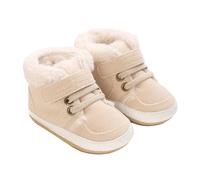 Bottes d'hiver souples pour nouveau-nés et nourrissons jusqu'à un an chaussures premières pas garçons filles confortables (Beige, 17-24 Months)