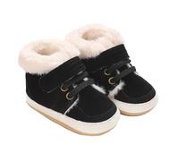 Bottes d'hiver souples pour nouveau-nés et nourrissons jusqu'à un an chaussures premières pas garçons filles confortables (Black, 17-24 Months)