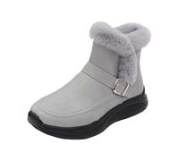 Bottes d'hiver tendance pour femme avec fermeture éclair et boucle en métal pour une chaleur ultime et un confort optimal, gris, 39 EU