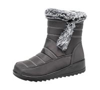 Bottes d'hiver tendance pour femme avec talon compensé - Bottes de neige chaudes et imperméables pour les jours froids, gris, 41 EU