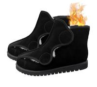 Bottes Diabétiques Réglable Hommes, Hiver Chaud Chaussons Pied Gonflé, Chaussures orthopédiques Femme Extra large Women Black 42