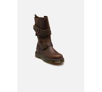 Dr. Martens Bottes plates Anistone Strap High Boot Dark Brown Crazy Horse in Marron 36