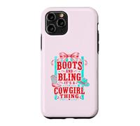 Bottes drôles et Bling Its A Cowgirl Thing Pink Bow Design Coque pour iPhone 11 Pro