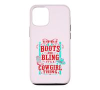 Bottes drôles et Bling Its A Cowgirl Thing Pink Bow Design Coque pour iPhone 12/12 Pro