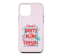 Bottes drôles et Bling Its A Cowgirl Thing Pink Bow Design Coque pour iPhone 12 Mini