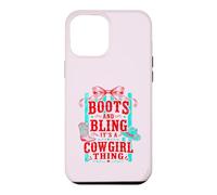 Bottes drôles et Bling Its A Cowgirl Thing Pink Bow Design Coque pour iPhone 12 Pro Max