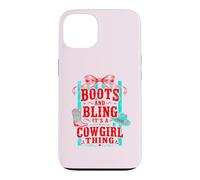 Bottes drôles et Bling Its A Cowgirl Thing Pink Bow Design Coque pour iPhone 13