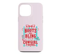Bottes drôles et Bling Its A Cowgirl Thing Pink Bow Design Coque pour iPhone 13 Pro Max