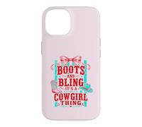 Bottes drôles et Bling Its A Cowgirl Thing Pink Bow Design Coque pour iPhone 14