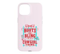 Bottes drôles et Bling Its A Cowgirl Thing Pink Bow Design Coque pour iPhone 15