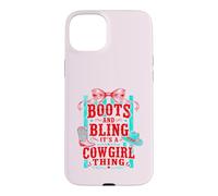 Bottes drôles et Bling Its A Cowgirl Thing Pink Bow Design Coque pour iPhone 15 Plus