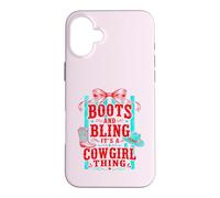 Bottes drôles et Bling Its A Cowgirl Thing Pink Bow Design Coque pour iPhone 16 Plus
