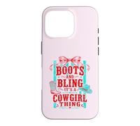 Bottes drôles et Bling Its A Cowgirl Thing Pink Bow Design Coque pour iPhone 16 Pro