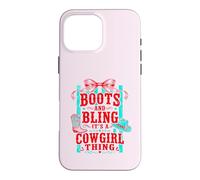 Bottes drôles et Bling Its A Cowgirl Thing Pink Bow Design Coque pour iPhone 16 Pro Max