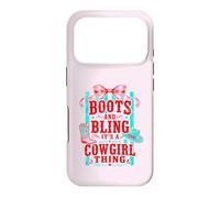 Bottes drôles et Bling Its A Cowgirl Thing Pink Bow Design Coque pour iPhone 17 Pro