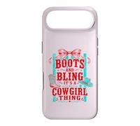 Bottes drôles et Bling Its A Cowgirl Thing Pink Bow Design Coque pour iPhone Air