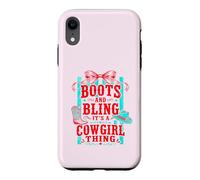 Bottes drôles et Bling Its A Cowgirl Thing Pink Bow Design Coque pour iPhone XR