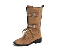 Bottes élégantes à hauteur mi-haute pour toutes les occasions. Chaussures au design confortable, construction robuste, idéales pour les tenues formelles décontractées., kaki, 40 EU