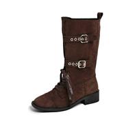Bottes élégantes à hauteur mi-haute pour toutes les occasions. Chaussures au design confortable, construction robuste, idéales pour les tenues formelles décontractées., marron, 38 EU