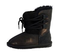 Bottes EMU Australia Sorby Black Metallic - Femme - Cuir - Lacets - Automne Hiver 36