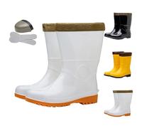 Bottes en caoutchouc à enfiler pour homme - Chaussures de pluie à mollet large - Imperméables - Avec PVC - Confortables et antidérapantes - Pour la randonnée, la marche en plein air, Publicité, 41 1/3