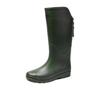 Bottes en caoutchouc à talon haut pour femme, bottes en caoutchouc une pièce sans couture, résistantes à l'usure pour l'agriculture et le travail boueux, Vert, 38.5 EU
