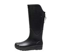 Bottes en caoutchouc à talon haut pour femme, bottes en caoutchouc une pièce sans couture, résistantes à l'usure pour l'agriculture et le travail boueux, Noir , 39.5 EU