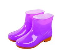 Bottes en caoutchouc antidérapantes et résistantes à l'eau pour femme - Faciles à nettoyer et confortables - Faciles à mettre et à enlever - Pour un ajustement plus large au mollet, violet, 37 EU