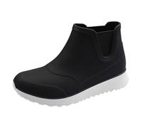 Bottes en caoutchouc Chelsea imperméables pour homme - Bottes Chelsea en caoutchouc antidérapant pour la marche en plein air, bottes en caoutchouc élastiques à enfiler pour homme, Noir , 41 EU