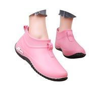 Bottes en caoutchouc Chelsea pour femme - Imperméables - Larges pluies de mollet - Antidérapantes - Pour la marche, la randonnée, le trekking, la pêche, l'équitation, rose, 38.5 EU