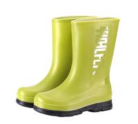 Bottes en caoutchouc classiques pour femme - Légères et imperméables - Faciles à nettoyer - Semelle texturée en relief - Pour un usage quotidien, Vert, 37 EU