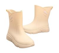 Bottes en caoutchouc doublées pour femme Bottes de pluie mi-hautes Bottes d'hiver en velours Bottes chaudes en caoutchouc Bottes de pluie antidérapantes Bottes de pluie imperméables Chaussures de
