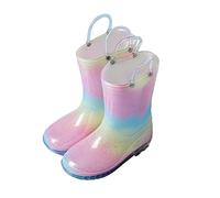 Bottes en Caoutchouc Enfants Antidérapant Imperméable Chaussures de Pluie Résistant Semelle Antidérapante Bottines Fille avec Sympathique Imprimé Matériau PVC Détails Réfléchissants Saisons Printemps