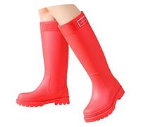 Bottes En Caoutchouc Femmes Pour Pluie Élégantes Coupe-Vent Chaussures Antidérapantes Léger Bottines Mode Moyenne Hauteur Jardinage Chaussures Couleur Unie Bottines de Travail Bottes Femme Hiver
