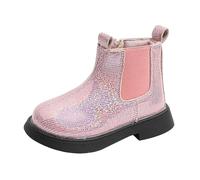 Bottes en Caoutchouc imperméables pour Enfants Chaussures Wellies Couleur Unie avec poignée Botte de Pluie Semelles Paisses Chaudes antidérapantes Mixte Enfant Regenstiefel