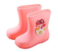 Bottes en caoutchouc imperméables pour enfants Chaussures Wellies fermeture clair Arrière de pluie très légères mousse EVA garçons et filles avec semelles paisses chaudes antidérapantes Mixte Enfant R
