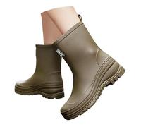 Bottes en caoutchouc imperméables pour femme - Bottes mi-hautes respirantes - Chaussures de jardin tendance - Bottes en caoutchouc antidérapantes - Bottes de pluie confortables - Pour l'automne et