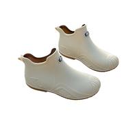 Bottes en caoutchouc légères et imperméables pour femme - Bottines Chelsea courtes à enfiler - Chaussures de jardin larges pour la marche, les festivals, beige, 42 1/3 EU