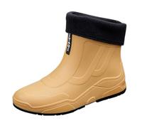 Bottes en caoutchouc mi-hautes pour homme - Chaussures de pluie tendance et confortables - Bottes de pluie épaisses et chaudes - Bottes de pêche imperméables - Chaussures de travail résistantes à