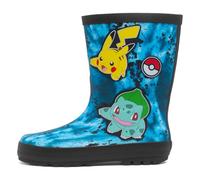 Bottes en caoutchouc Pokémon officielles pour enfants - Motif Pikachu Bulbasaur - Imperméables - En PVC - Semelle antidérapante - Confortables - Tailles UK 9-2, bleu, 34 EU