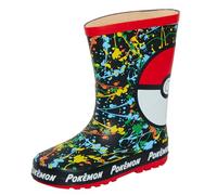 Bottes en caoutchouc Pokémon pour enfants garçons filles Pikachu Pluie Neige Bottes en caoutchouc Wellys, Pokeball, 34 EU